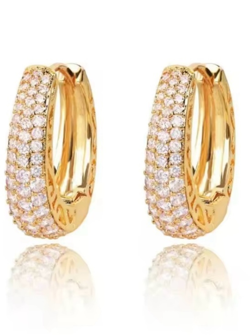 New Gold or Silver Crystal Encrusted Hoops